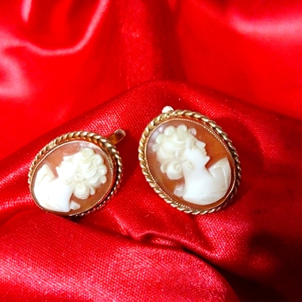 14KT Gold Real Shell Cameos - Picture 3 of 10